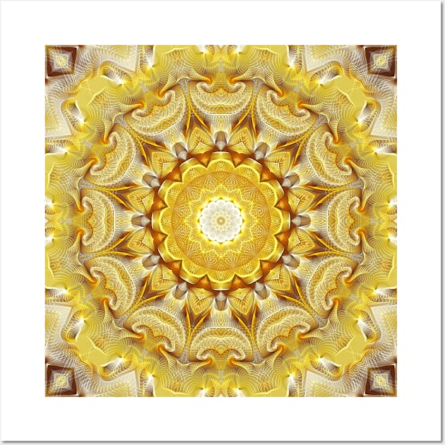 Flower Of Life Mandala (Golden Sun) Wall Art by MandalaOfLife